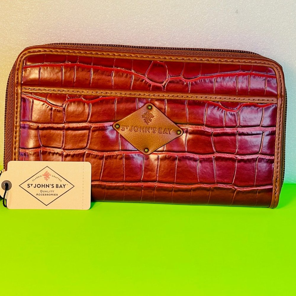 St. John's Bay Croco Zip Around Wallet